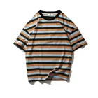 Custom High Quality 180Grams Cotton Mix Spandex Custom Color Anti-shrink Soft Man Stripe Tshirt