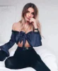 Latest girl sexy crop tops wholesale 2018 cool bow knotted off shoulder tops cheap