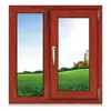 China supplier high quality cheap swing windows wood color UPVC small casement window