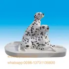 Carved Vivid Stone Dog Dalmatian Sculpture