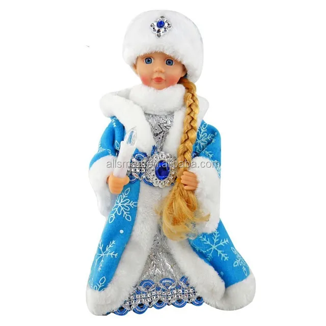 30cm russian doll decoration snow girl music flashing dancing