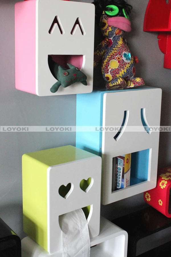 Wood Decorative Floating Wall Shelf fish shaped silicone ice tray