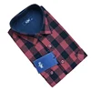 Men wholesale flannel thermal shirt wool custom red and black plaid long sleeve shirt for men