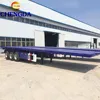 China Cheap 3 Axles Flatbed Truck Trailer 40 Feet Container Semi Trailer