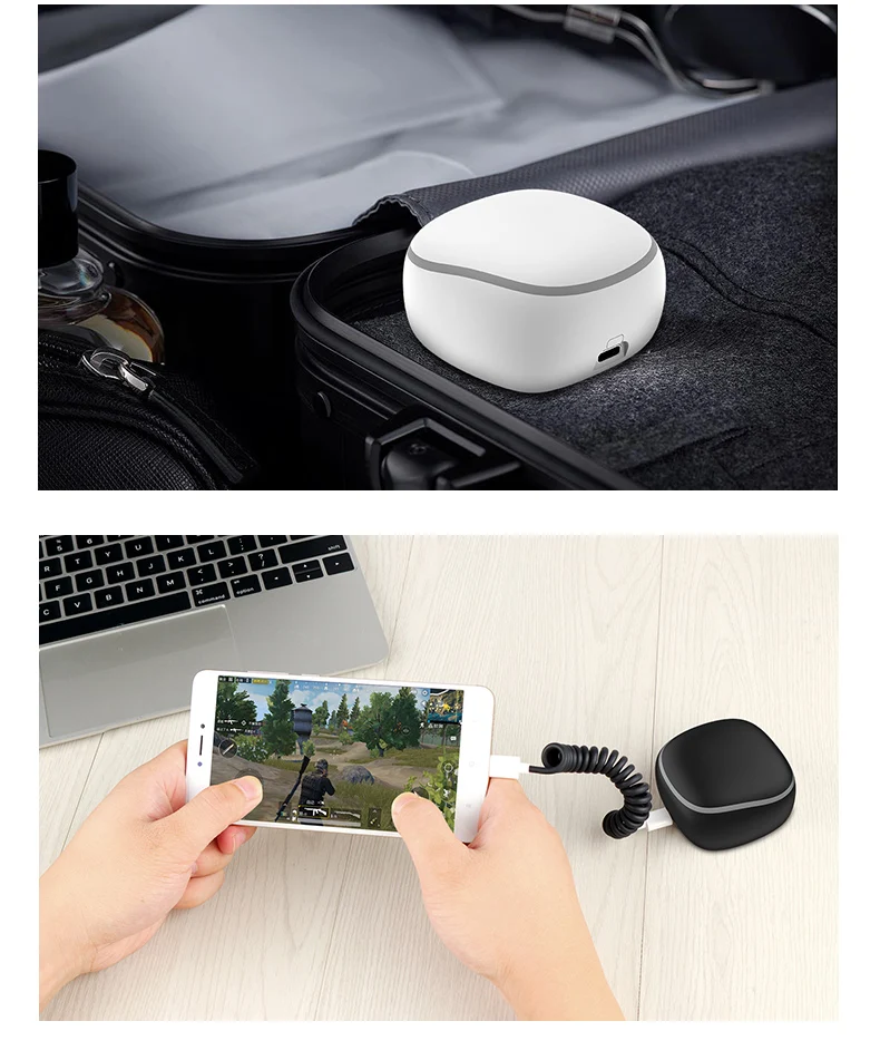 iHaitun smart mini box power bank of 2300mAh with Ap type-c and android adapters - ANKUX.COM