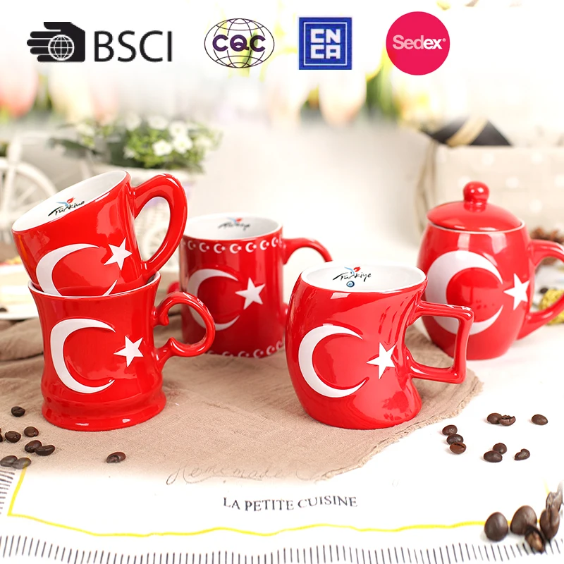 hot sale embossed red custom coffee stoneware mug