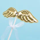 Gold wing inserts flag birthday cake inserts card dessert table adornment to decorate bowknot angel wing to take diamond