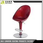 2018 new product red swivel abs back plastic bar stool with chromed base