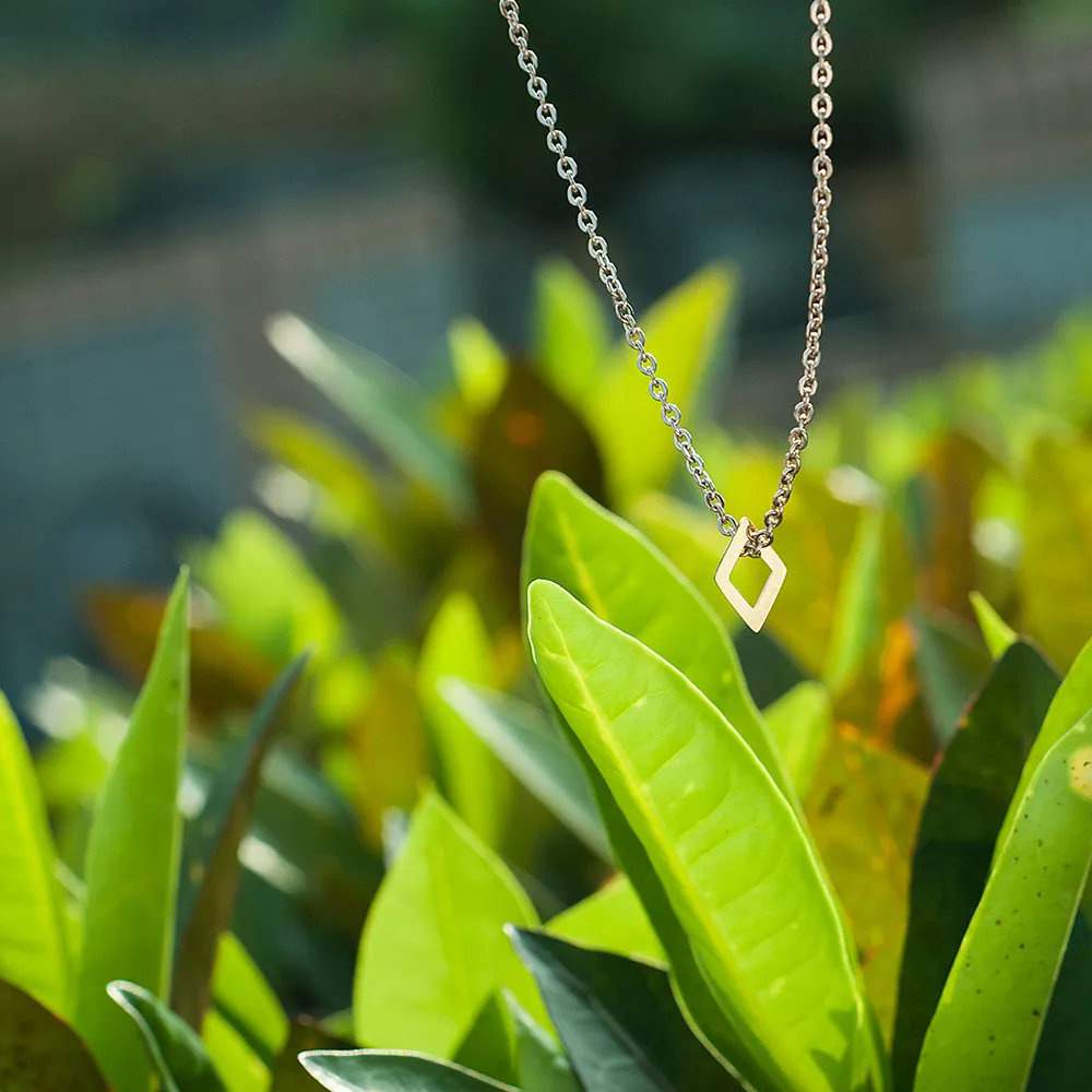 Antique Stainless Steel Gold Geometric Rhombus Charm for Women