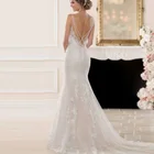 Taiwan Western Backless Lace Criss-cross Wedding Dress Fish Tail Patterns Manufacture
