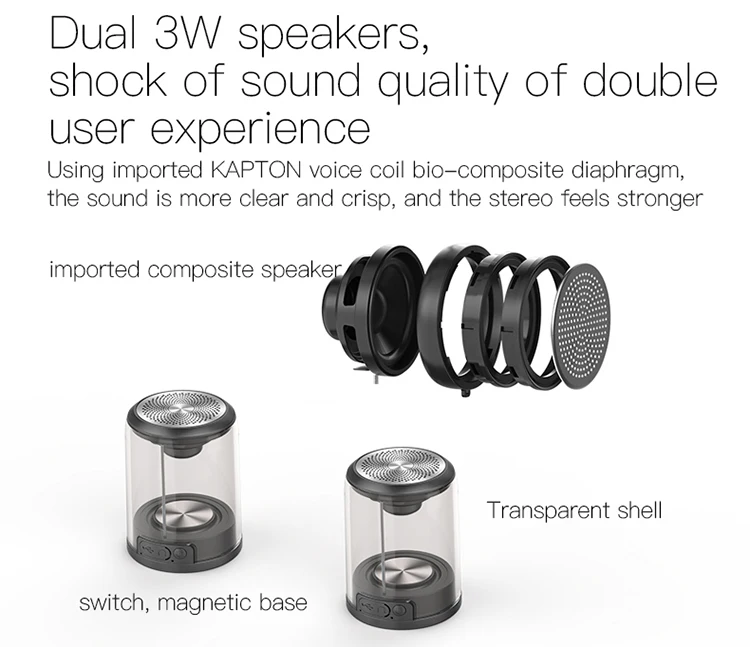 Multimedia Bass Speaker Box Mini Powered Outdoor Portable Wireless Speaker - ANKUX.COM