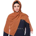 Pure Polyester Chiffon Soft Dubai Muslim Woman Islamic Scarf Hijab