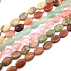 9 Colors Natural Stone Beads Strand Flat Oval Bead String 13x18 mm Good For DIY Jewelry Making Supplies Crystal Jaspers etc