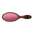 Plastic detangling hair brush with pink cushion