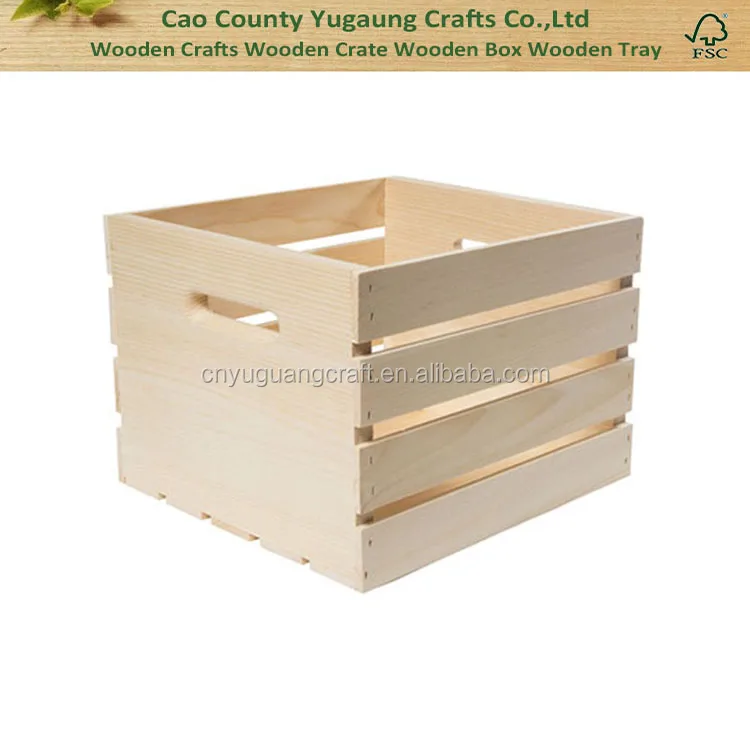 Unfinished Square Wooden Crate With Handle Holes Buy Wooden Crates