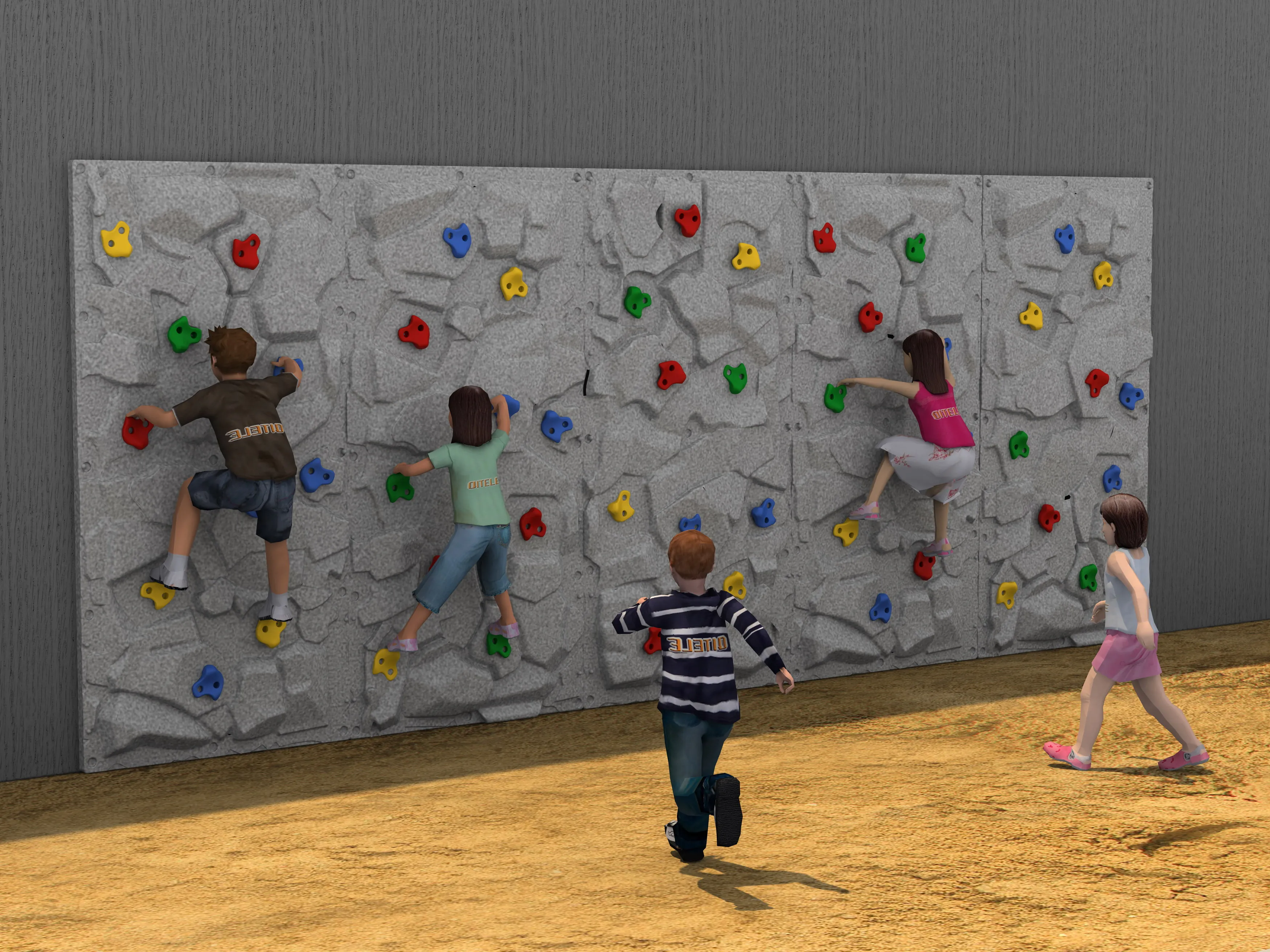 新设计的儿童户外攀岩墙