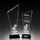 Fashion star trophy awards crystal glass with personalized logo for company annivesary gift