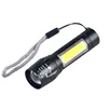 3W LED COB Led Micro Rechargeable Mini Led Flashlight USB Torch Zoomable Led Flashlight