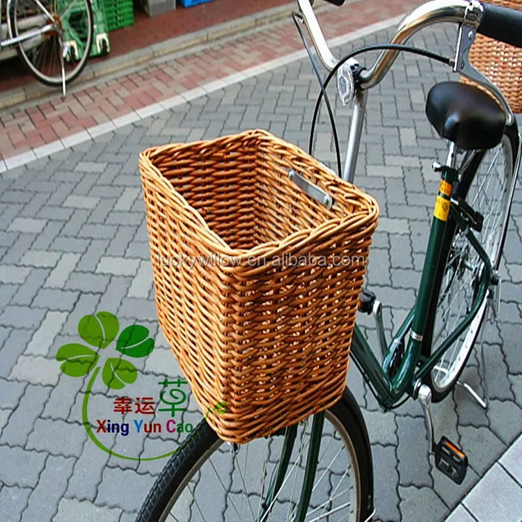 cheap wicker front basket with straps