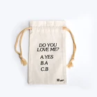 large wholesale gift custom logo print color cotton drawstring bag
