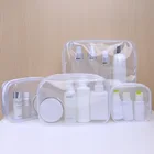 Travel cosmetic Pouch Custom Clear Transparent PVC Travel Toiletry Bag Make Up Cosmetic Bag