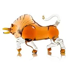 1000ml Glass Bottles Decal BLJOE05 Custom Design Zodiac Bull Shaped Bottle For Brandy / Animal Buffalo