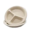 Disposable Plates Plate Biodegradable Plates Disposable Biodegradable Disposable Plant Fiber 9 Inch Round 3 Compartment Dinner Plates
