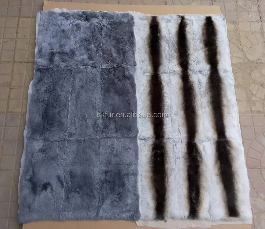 wholesale customized size thick and soft real rabbit fur skin