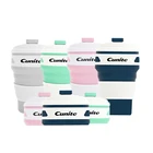 Eco-friendly customized silicone collapsible reusable coffee cup with lid silicone folding cup travel cup