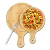 Eco Friendly Reusable Round Bamboo Wooden Pizza Plate