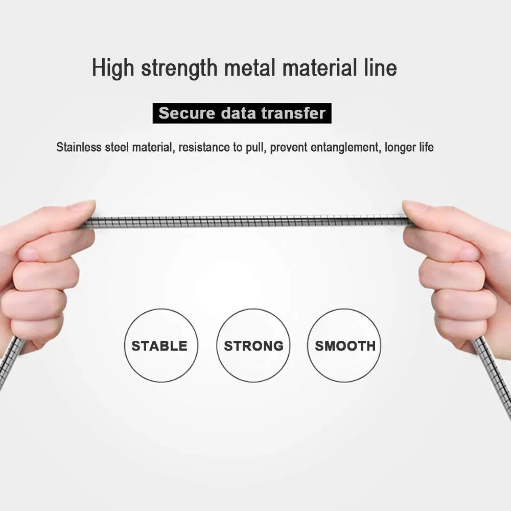 Alloy Metal 8 Pin USB Charging Cable Charger Cord Wire for iPhone X 8 8 plus 7 plus 6s - ANKUX.COM