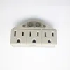 Beige 3 Outlet Grounded AC Power Sensor Night Light Wall Tap Adapter