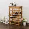 6 tier Bamboo Wine Standing Rack Storage with Drawer 36-Bottle wine storage rack for cellar