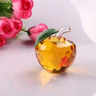 Colorful Faceted Crystal Glass Apple Paperweight for Merry Christmas and Wedding Favor Gifts HJT0035