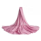 New design spring summer elegant linen pure color hijab lady scarf