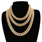 Hip hop jewelry men necklace stainless steel jewelry iced out cuban link chain