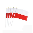 Small Plastic Red White National Country Polish Hand Flag