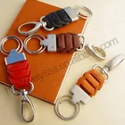 Unique Design Braided Italian Leather Promotional Keychain