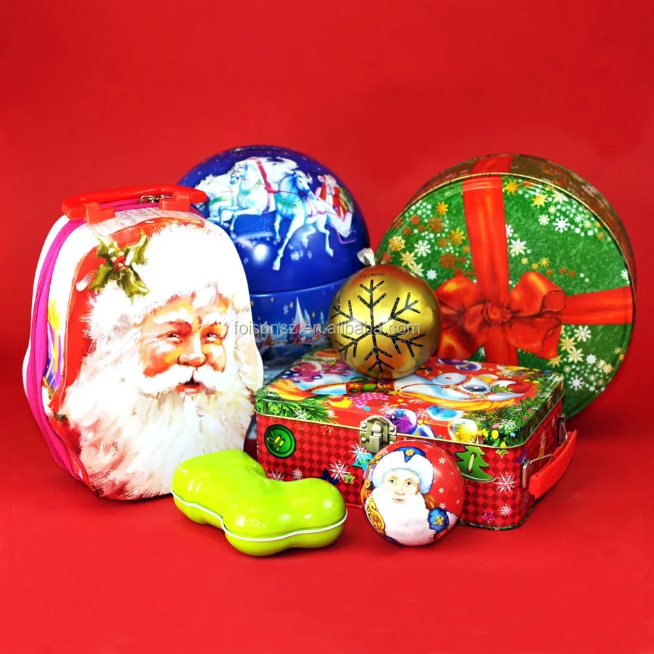 new metallic laser effect cute round tin ball for candy