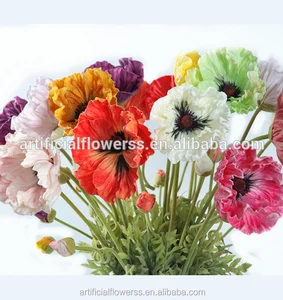 decorative new design artificial poppy flower wholesale