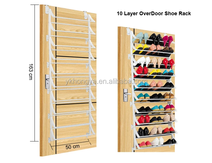 2016 hot selling over door 10 tier shoe rack