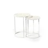 Modern Designer White Gloss Round Iron Mdf Coffee Side Table For Living Room