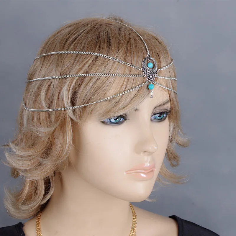 European and American trade retro fashion jewelry big national wind Pierced Earrings turquoise earrings female
