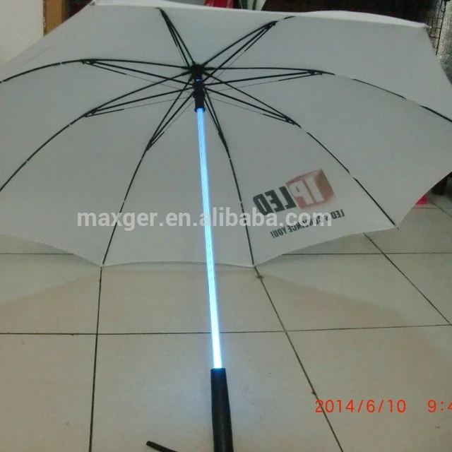 straight rain umbrella shaft with led light