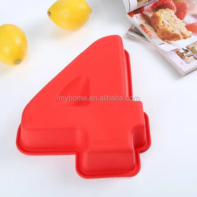 funny number 4 silicone cake mould pan tin bakeware baking