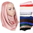 China supplies fashion solid color women scarves shawls muslim silk hijab scarf