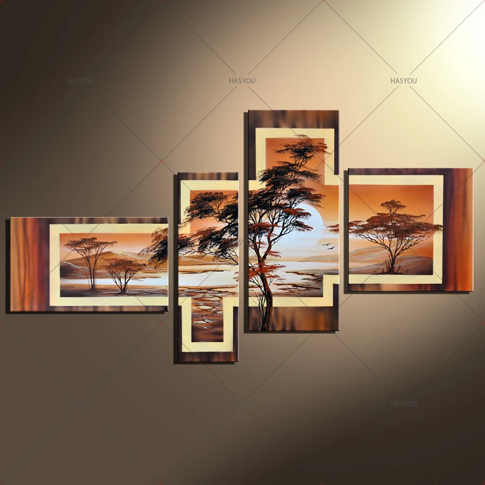 4-Piece-Hand-Painted-African-Abstract-Landscape-Oil-Paintings-on-Canvas-Modular-Pictures-for-Living-Room (3)