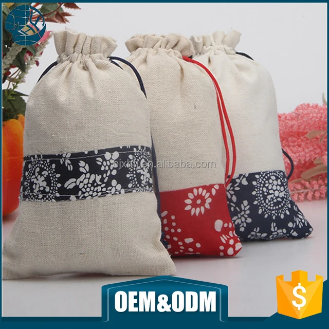 eco small packaging cotton muslin pouch canvas drawstring bag
