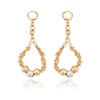 Eardrop fashion design long roll gold plated beed indian earrings