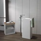 Cheap Solid surface stone resin freestanding bathroom wash basin /pedestal hand wash basin